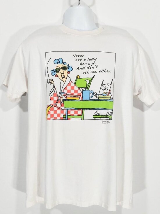 JERZEES Other - Vtg 90s Shoebox Cartoon Comic Joke Funny Distressed T-Shirt Sz L, Humor